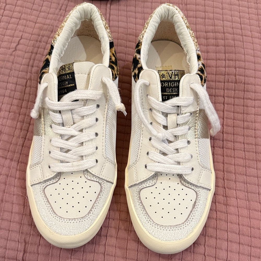 Vintage Havana White and Leopard Sneakers 8.5 women’s tennis shoes